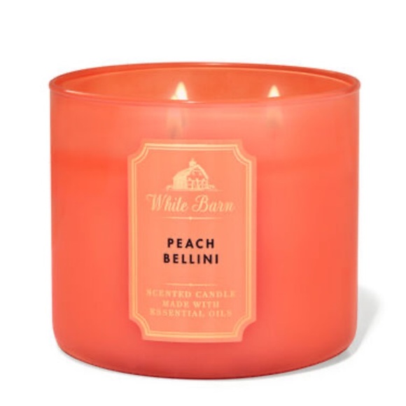 Bath & Body Works Other - HP {Peach Bellini} 3-Wick Candle White Barn | B&BW